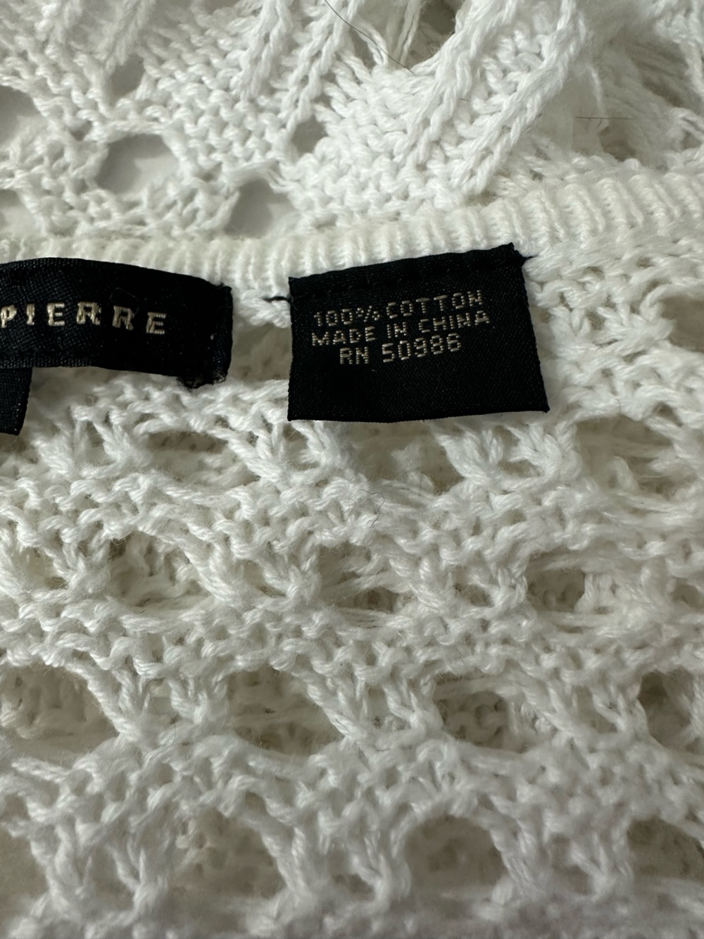 JEANNE PIERRE Open Crochet Cardigan Sweater Women's Size XL - Picture 4 of 4